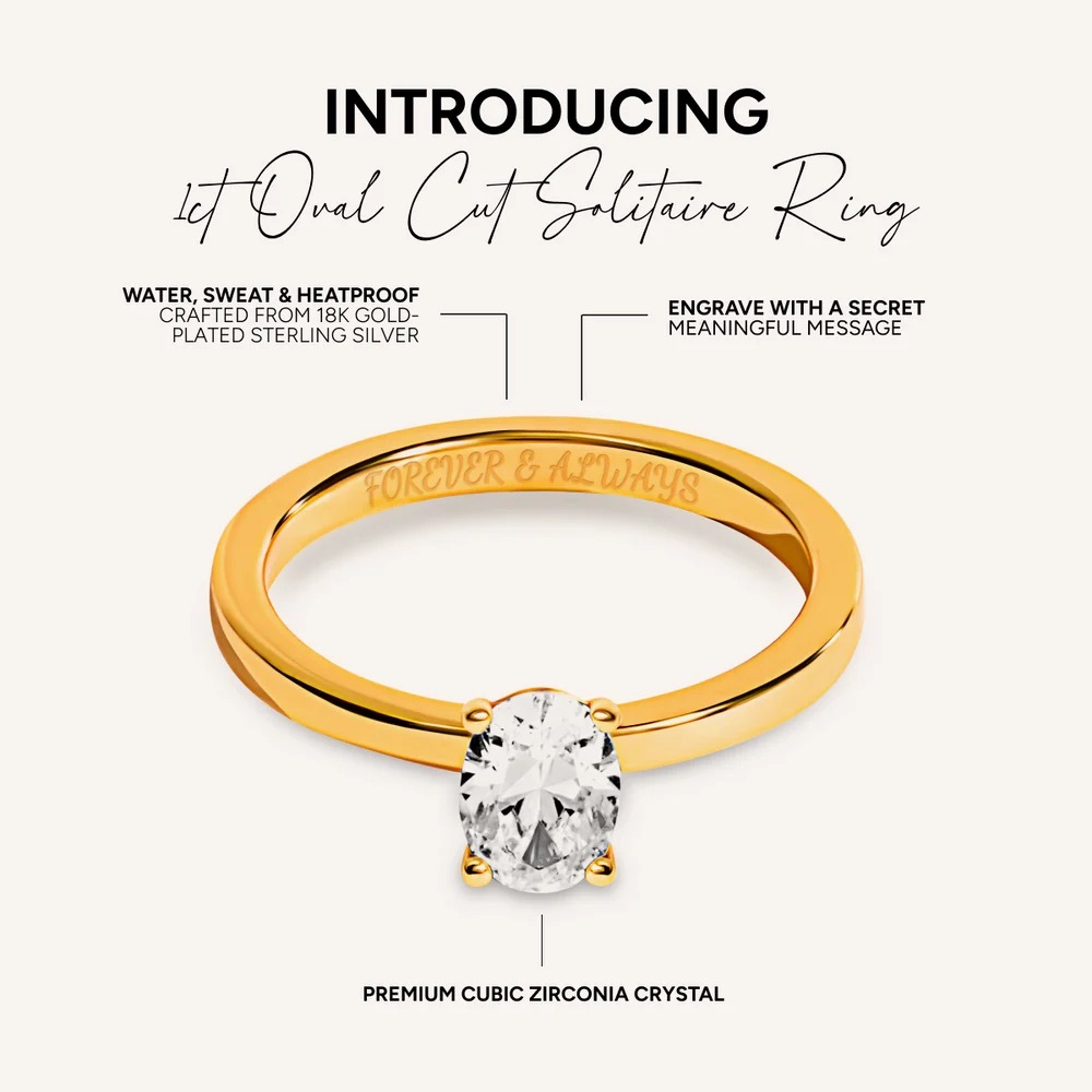 Abbott Lyon Gold Oval Cut Solitaire Ring Not engraved